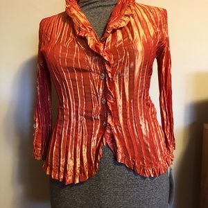 NWT MSK Orange Taffeta long sleeve
